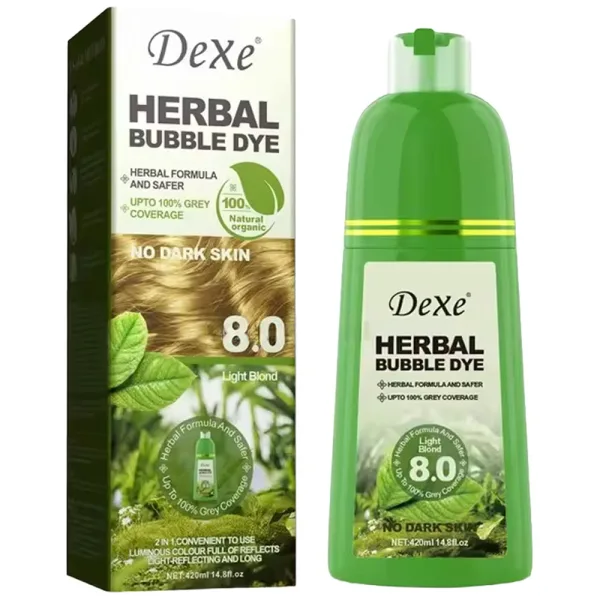 Shampoo Colorante Dexe Herbal Bubble Dye No Dark Skin - 8.0 Light Blond - 420ml