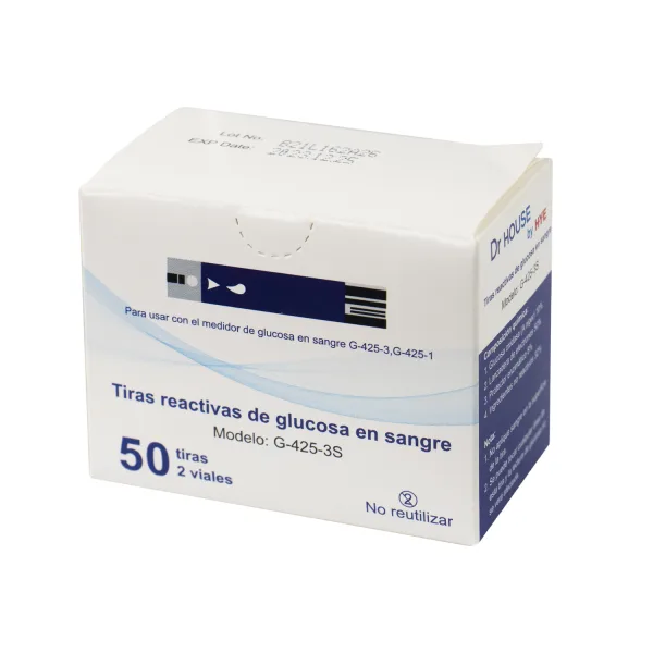 Tiras para Medidor de Glicose Dr House G425-3S - 50 Unidades