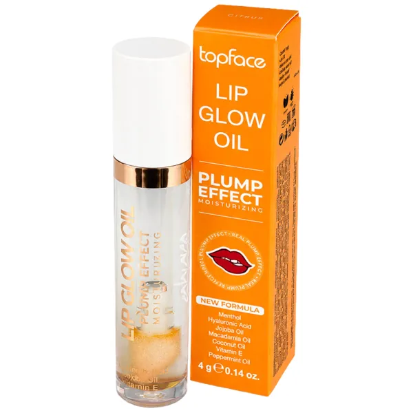 Gloss TopFace Lip Glow Oil Plump Effect Moisturizing PT216 - 002 Citrus - 4Gr