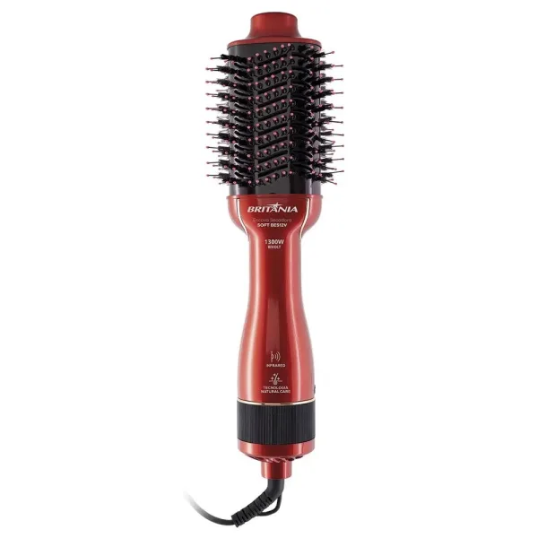 Escova Secadora Britânia Soft BES12V - 1300W - 3 em 1 - Bivolt - Vermelho