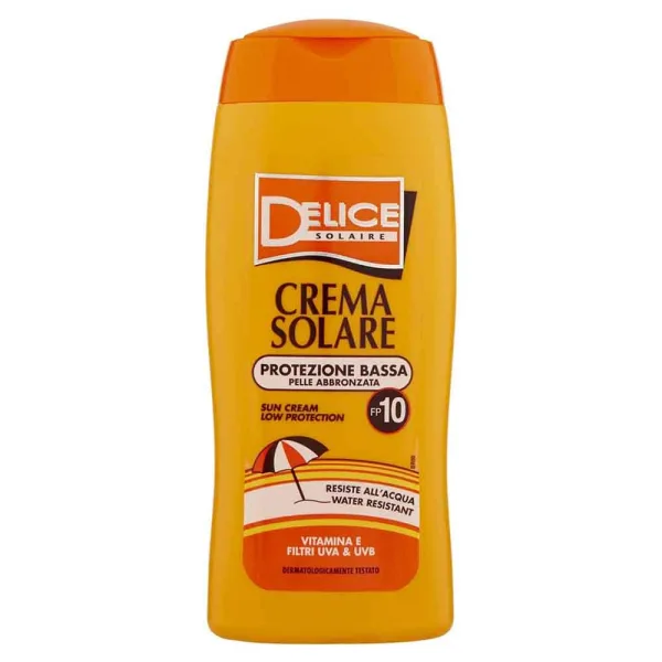 Protetor Solar Delice Solaire Crema Solare Protezione Bassa Pelle Abronzata - FP10 - 250mL