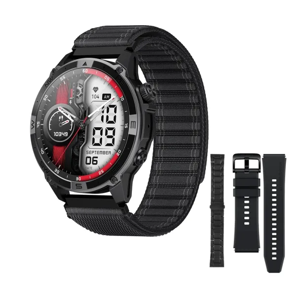 SmartWatch G-Tide R6 Pro - Bluetooth - A prova d'água - Com Pulseiras Extra - Preto