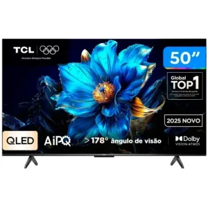 Smart TV 50" TCL 4K UHD QLED 50P7K Google TV AiPQ Google Assistente 3 HDMI