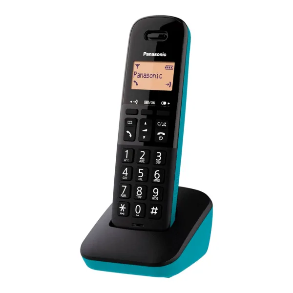 Telefone Sem Fio Panasonic KX-TGB310LAC - 1 Base - Com Bina - 110V - Azul e Preto