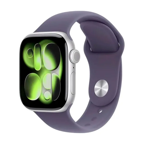 Apple Watch Series 11 MEVA4LW/A - Bluetooth - Wi-Fi - 46mm - M/L - GPS - Silver Aluminum/Purple Fog Sport Band