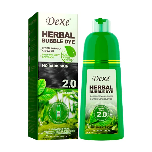 Shampoo Dexe Herbal Bubble Dye 2.0 - 420mL - Natural Black