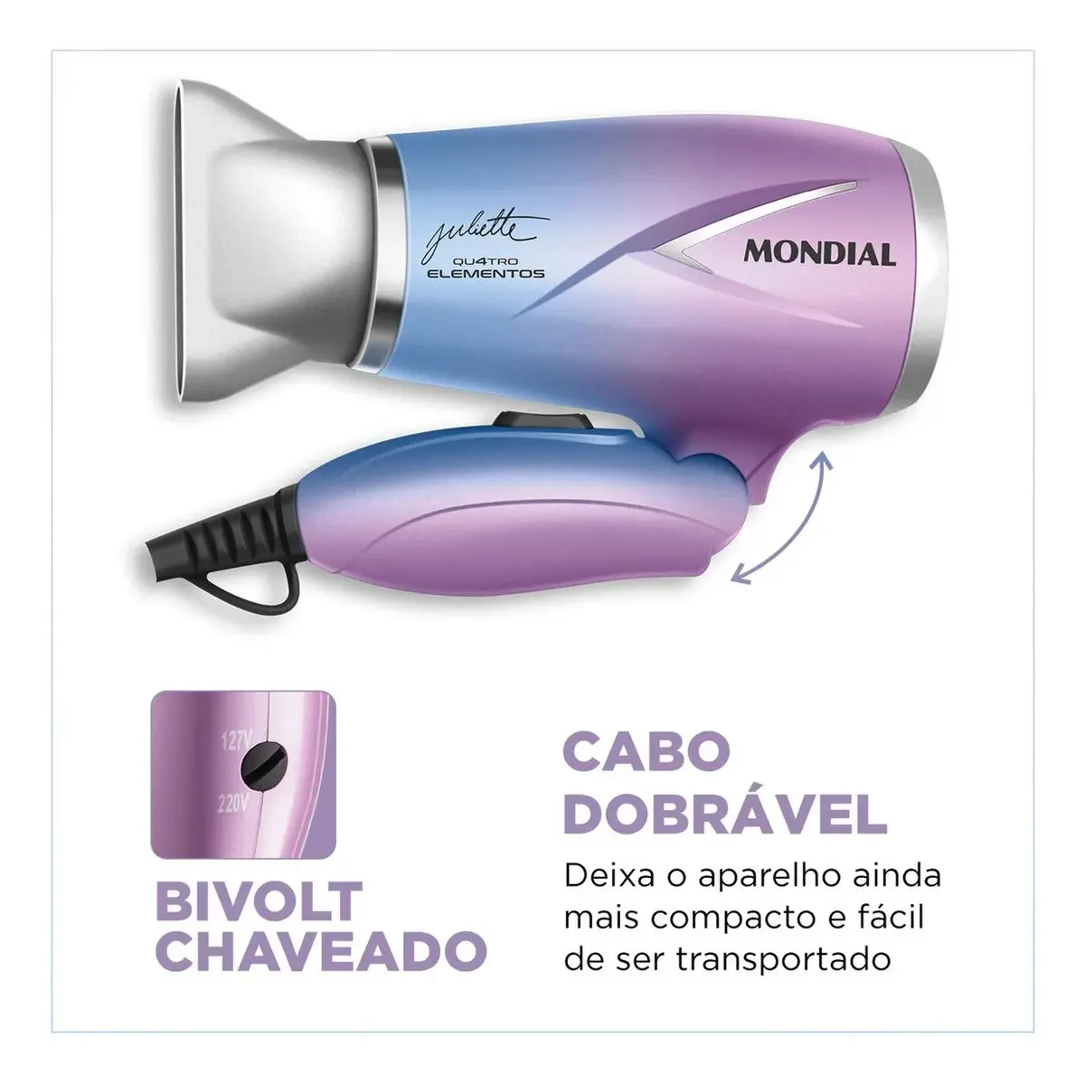 Secador de Cabelo By Juliette Mondial 1200W - SCT-JU-03