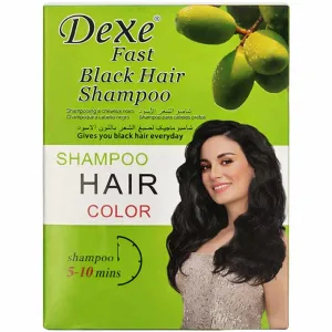 Kit Shampoo Colorante em Sachê Dexe Fast Black - 10 Unidades - 25ML
