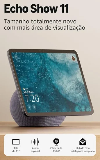 Amazon Echo Show 11 - Smart display Full HD de 11" redesenhado com mais área de visualização, áudio espacial e Alexa