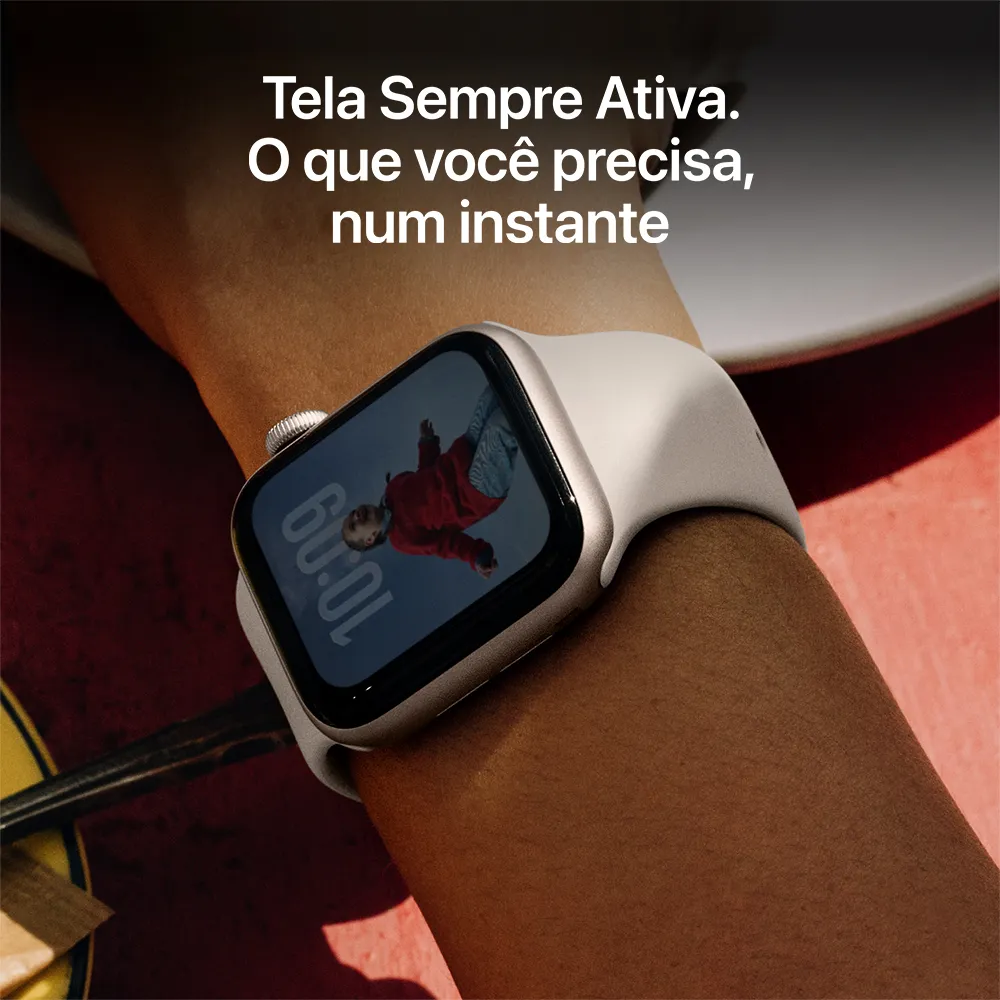Apple Watch SE 3 GPS • Caixa meia-noite de alumínio – 40 mm • Pulseira esportiva meia-noite – P/M