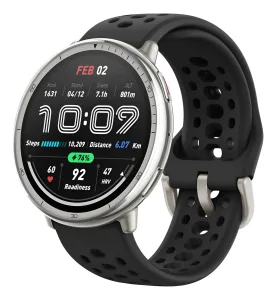 Relógio Smartwatch Amazfit Active 2 Amoled 1,32 Com Gps 5atm Caixa Prateado Pulseira Preto