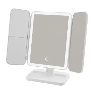 Espelho Portátil LED Para Maquiagem Satellite A-M15 - USB-C - Com Suporte - Branco
