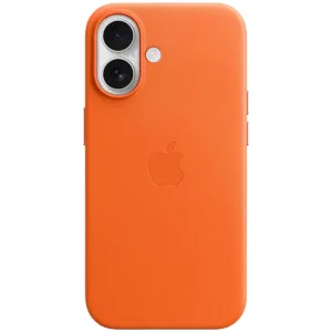 Capa Protetora Apple Leather Case Magsafe - Para Iphone 17 - Couro - Laranja