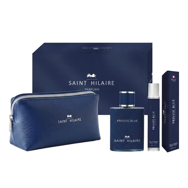 Kit Perfume Saint Hilaire Private Blue - Eau de Parfum - Masculino - 100ML + 30ML + Necessaire