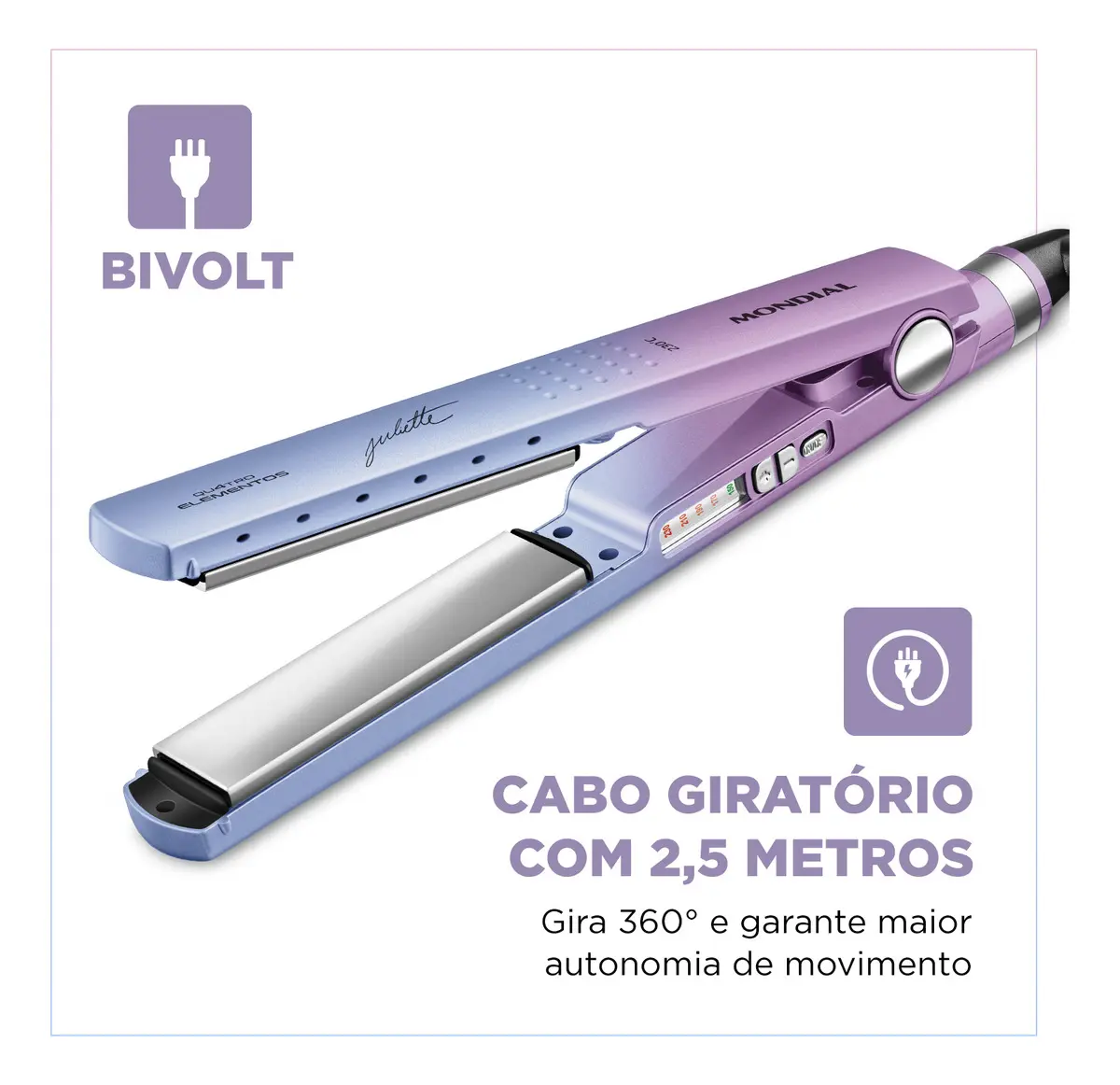 Prancha Alisadora By Juliette, Mondial 60W - P-JU-03