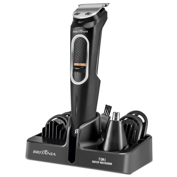 Máquina de Cortar Cabelo Britânia BAP21P Multigroom 7 em 1 - Recarregável - Preto