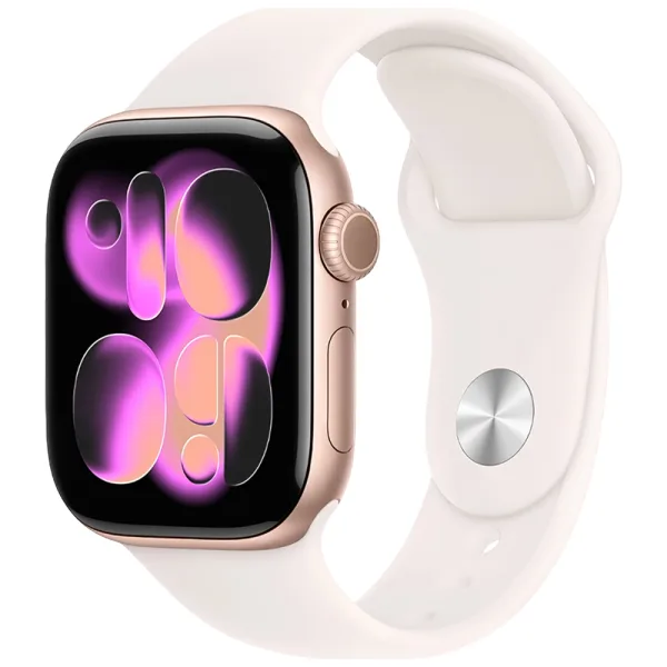 Apple Watch Series 11 MEV64LW/A - Bluetooth - Wi-Fi - 46mm - S/M - GPS - Rose Gold Aluminium / Light Blush Sport Band