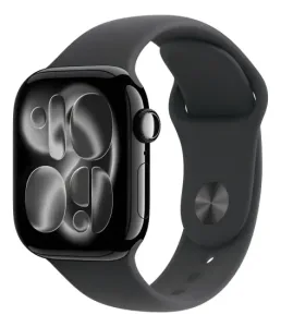 Apple Watch Series 11 GPS - Caixa preta brilhante de alumínio ? 42 mm - Pulseira esportiva preta