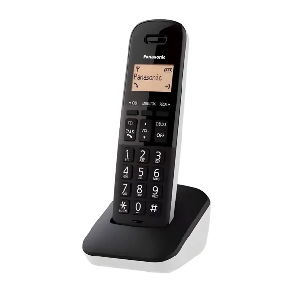 Telefone Sem Fio Panasonic KX-TGB310LAW - 1 Base - Com Bina - 110V - Branco e Preto