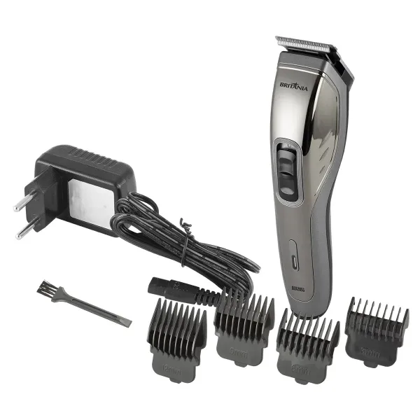 Máquina de Cortar Cabelo Britânia BCR20SG - Recarregável - Prata