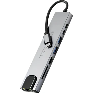 HUB Tomate MTV-619 - 8 em 1 - USB-C - Cinza