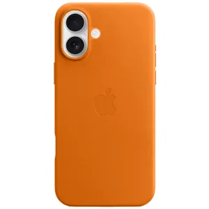 Capa Protetora Apple Leather Case Magsafe - Para Iphone 16 - Couro - Laranja