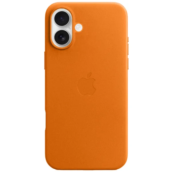 Capa Protetora Apple Leather Case Magsafe - Para Iphone 16 - Couro - Laranja