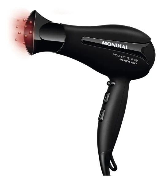Secador de Cabelo Mondial Power Shine Black Íon SC-13 - 2000W