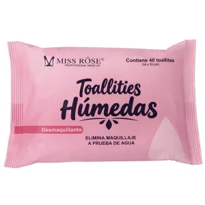 Lenço Umedecido Demaquilante Miss Rôse PY7505-014M1 - 40 Unidades - 130Gr