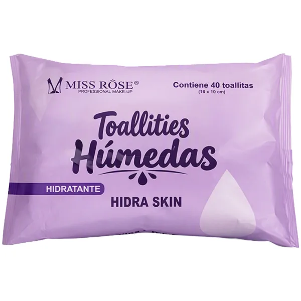 Lenço Umedecido Demaquilante Miss Rôse Hidra Skin PY7505-015M1 - 40 Unidades - 130Gr