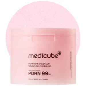 Almofadas Tônicas Faciais Medicube PDRN Pink Collagen Toning Gel Toner Pad - 120mL